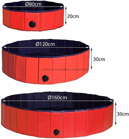 애완동물 욕조, 개와 고양이를 위한 두꺼운 어린이 수영장, 미끄럼 방지 접이식 애완동물 수영장